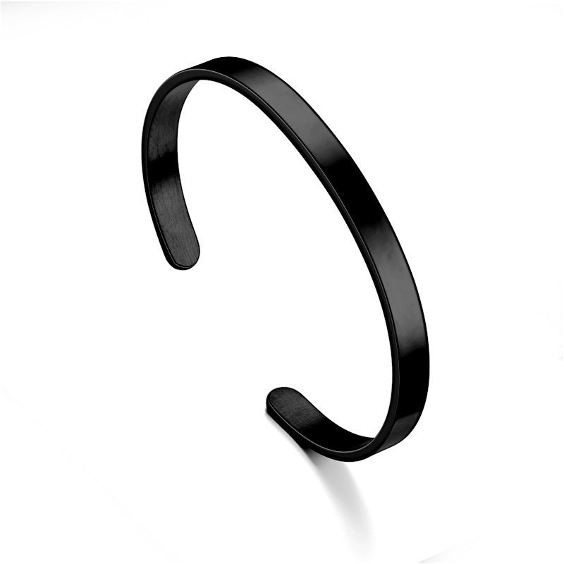 Wholesale Open Adjustable C-shaped Stainless Steel Titanium Bracelet